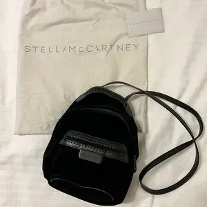 Stella McCartney Falabella Go Convertible Backpack Black Velvet Mini Bag Purse Stella McCartney | Bags | Stella Mccartney Falabella Go  main image 2